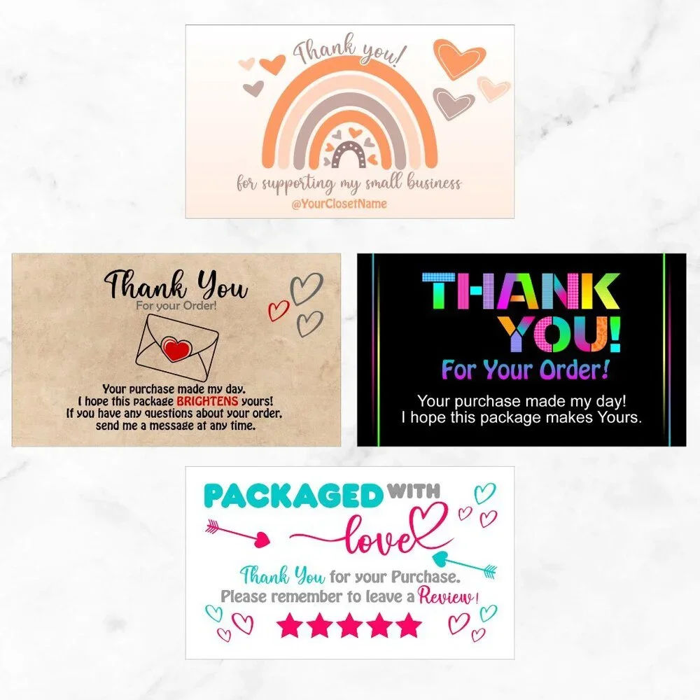 100 Assorted Thank You Cards – 3.5